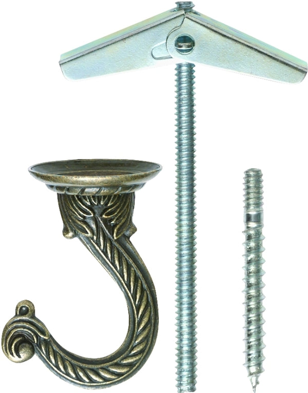 OOK 534504, Antique Brass 50332 Jumbo Swag Hook with Hardware