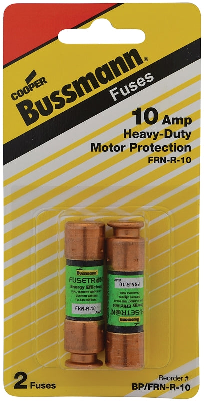 Cooper Bussmann BP/FRN-R-10 250-volt Type FRN-R Cartridge Fuse Fusetron Time Delay, 2 Pack