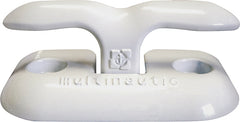 Multinautic 15112 Flip-Up Cleat, 6 in, Bolt Mounting, Cast Aluminum, White, Powder-Coated