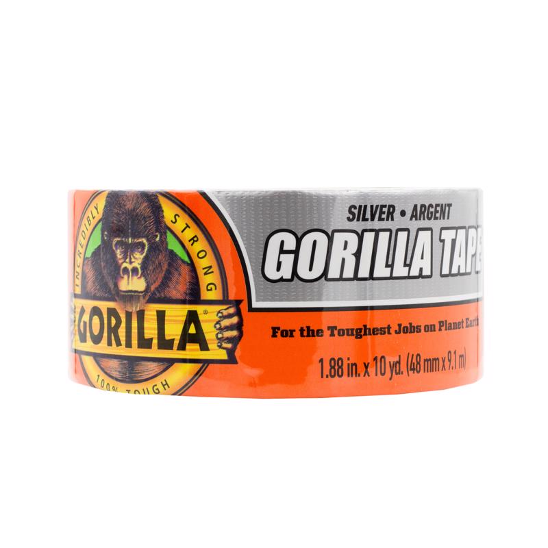 Gorilla Silver Duct Tape, 1.88" x 12 yd, Silver, (Pack of 1)