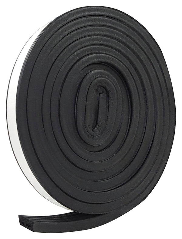 Frost King EPDM Rubber Self-Stick Weatherseal Tape, D-Section, 9/16" W, 5/16" T, 10 ft L, Black V27BK