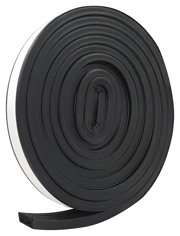 Frost King EPDM Rubber Self-Stick Weatherseal Tape, D-Section, 9/16" W, 5/16" T, 10 ft L, Black