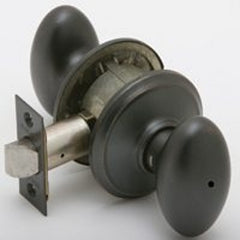SCHLAGE Sienna Bed/Bath Privacy Door Knob with Lock, Aged Bronze F40VSIE716