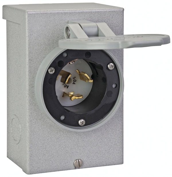Reliance Controls PB50 50-Amp (CS6375) NEMA 3R Power Inlet Box,Gray PB50RC
