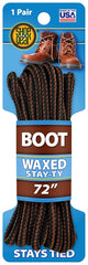 SHOE GEAR Waxed Boot Laces, Brown/Brown, 72-Inch 1N311-12