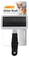 Ruffin'It 19752 Slicker Brush for Everyday Dog Grooming, Soft Grip Handle