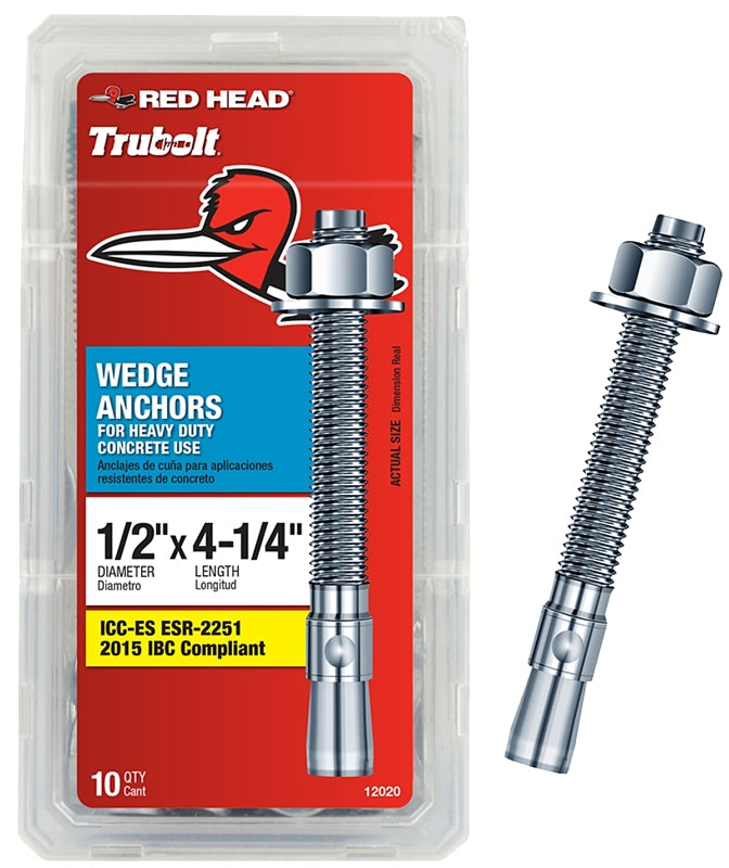 Red Head 1/2 in. x 4-1/4 in. Wedge Anchor 10CT