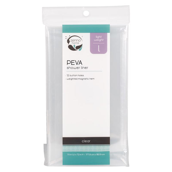Zenna Home 72 in. H X 70 in. W Clear Solid Shower Curtain Liner PEVA Lprlkkl