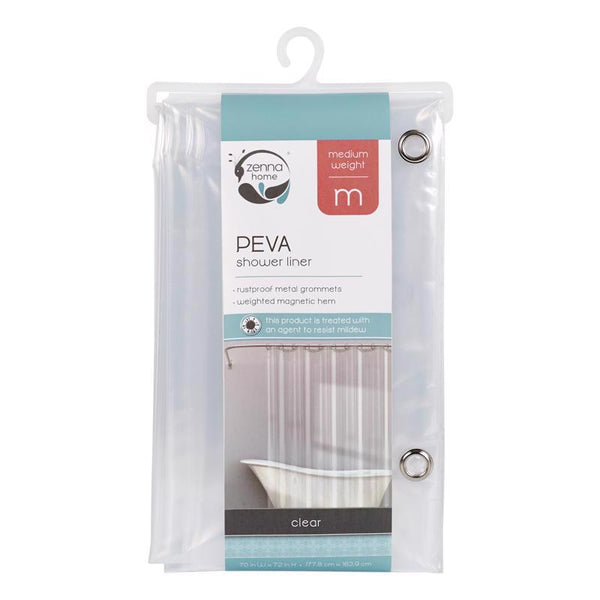Zenna Home 72 in. H X 70 in. W Clear Solid Shower Curtain Liner PEVA Lprmkkl