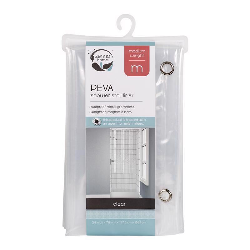 Zenna Home 78 in. H x 54 in. W Clear Solid Stall Liner PEVA - Total Qty: 1
