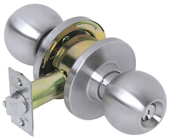 Tell Manufacturing CL100008 Entry Ball Knob Lock, Satin Stainless Steel