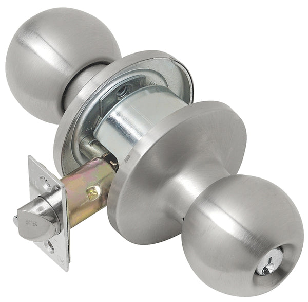 Tell Ball Entry Knob Lock Satin Ss Non-Handed Gr 2 CL100053