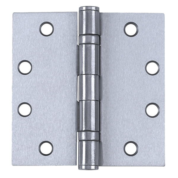 Tell Door Hinges Square Corner 4.5" X 4.5" Chrome Finish, Steel, Wood HG100004
