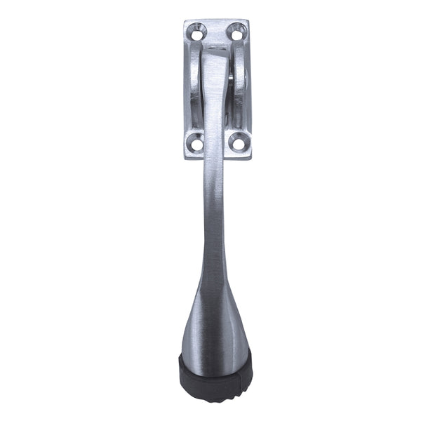 Tell Manufacturing DT100007 Kickdown Door Holder, Satin Chrome Plated Cast, 4-1/8"