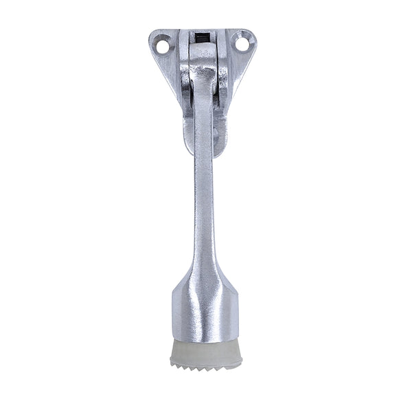 Tell Manufacturing DT100008 Kickdown Door Holder, Satin Chrome Plated Cast, 4-1/8"