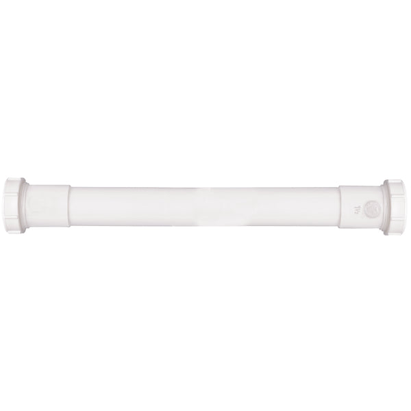 Plumb Pak PP42-16W Extension Tube, 1-1/4 in Dia X 16 in L, Slip Joint, Double Ended, Plastic, 1-1/4" x 16", White