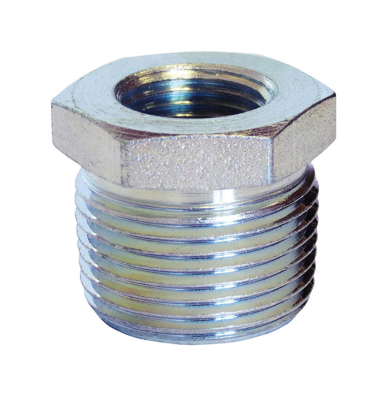 Anvil 8700130654, Steel Pipe Fitting, Hex Bushing, 3/4'' NPT Male x 3/8'' NPT Female, Galvanized Finish