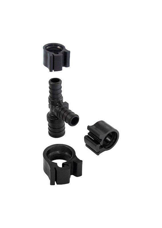 PEXLOCK 30824 Reducing Tee, 3/4" x 1/2" x 1/2", Black