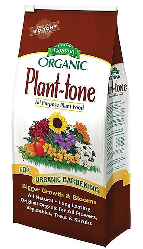 Espoma Organic Plant-Tone 5-3-3 Natural & Organic All Purpose Plant Food; 4 lb. Bag; The Original Organic Fertilizer for All Flowers, Vegetables, Trees, and Shrubs. PT4