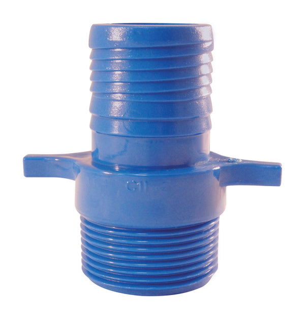 Apollo Blue Twister 1 in. Insert x 1 in. Dia. MPT Acetal for Pressure Applications Male Adapter ABTMA15PK