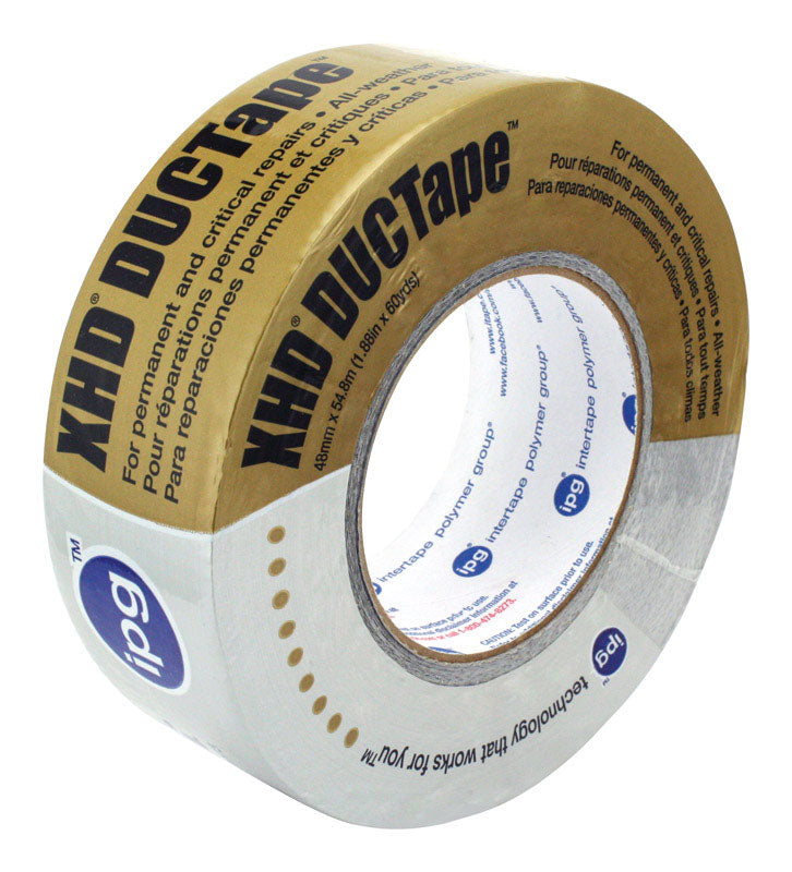 IPG XHD DUCTape, Extra Heavy Duty Duct Tape, 1.88" x 60 yd, Silver (Single Roll)