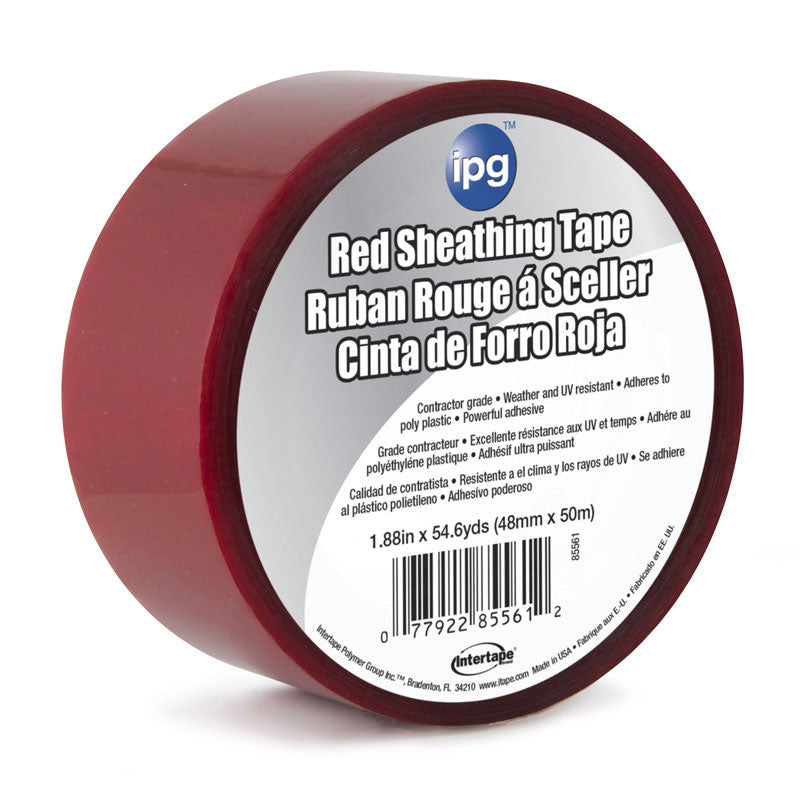 IPG Sheathing Tape, 1.88" x 54.6 yd, Red (Single Roll)