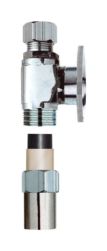 Plumb Pak PP32-2PCLF 1/4 Turn Transitional Straight Supply Line Valve, 1/2 X 3/8 in, Nominal X Tube, Cpvc Body