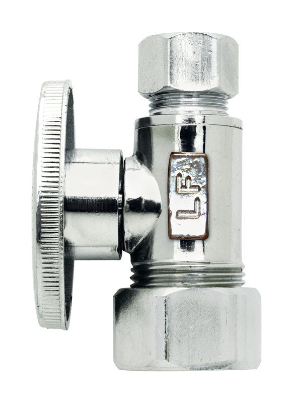 Plumb Pak PP20063LF 1/4 Turn Straight Shut-Off Valve, 5/8 X 3/8 in, Nominal Cpvc X Od, Body, Chrome Plated, 1/2" x 3/8"