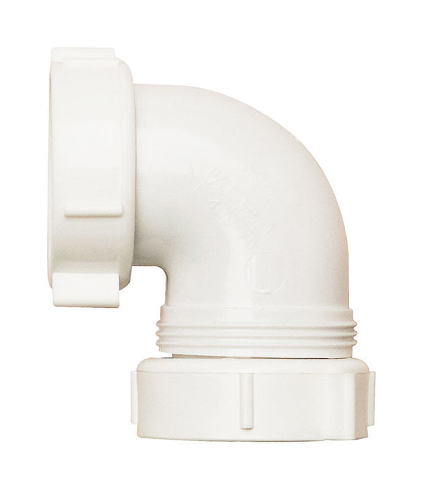 Plumb Pak PP66-10W Drain Pipe Elbow, 90 Deg, 1-1/2 in, IPS, Plastic