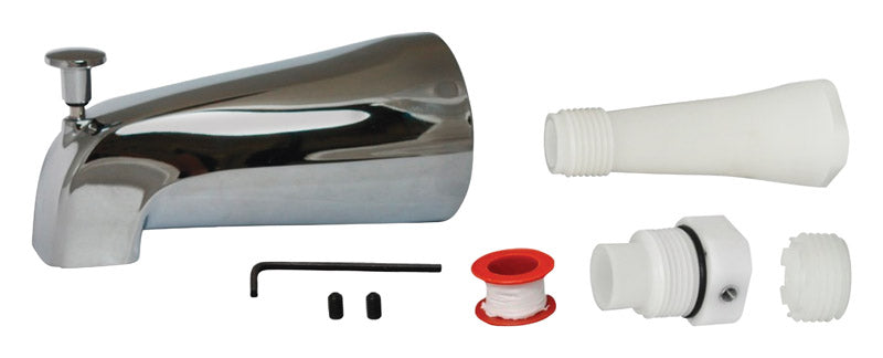 Plumb Pak PP825-35 Universal Fit Bath Tub Spout with Diverter Plated, Polished Chrome Finish
