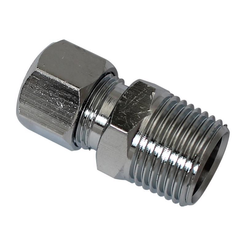 Plumb Pak PP72PCLF Straight Pipe to Tube Adapter, 3/8 X 3/8 in, Mip X Compression, Chrome Plated