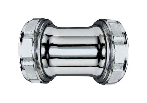 Plumb Pak PP169 Coupling Strt With Nuts And Washers, 1-1/4 In Size, 22 Ga, Chrome Plated, 1-1/4"