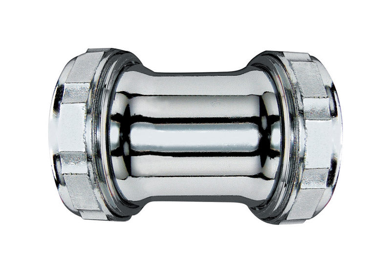 Plumb Pak PP169 Coupling Strt With Nuts And Washers, 1-1/4 In Size, 22 Ga, Chrome Plated, 1-1/4"