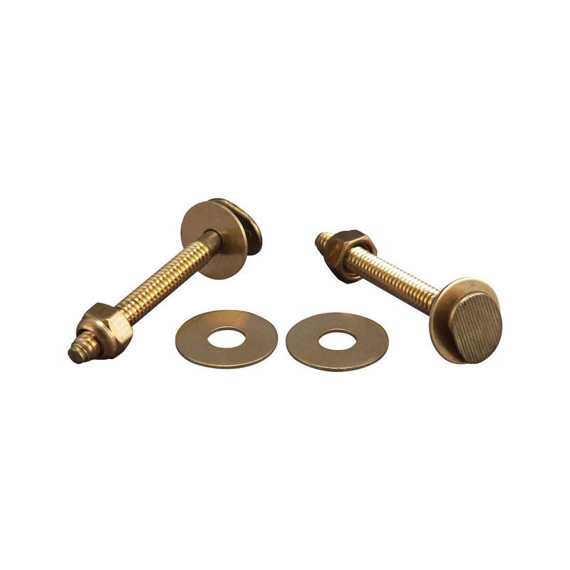 Plumb Pak PP830-49 Snap-Off Toilet Bolt Set, 1/4 X 2-1/4 in, Solid, 2-1/4"
