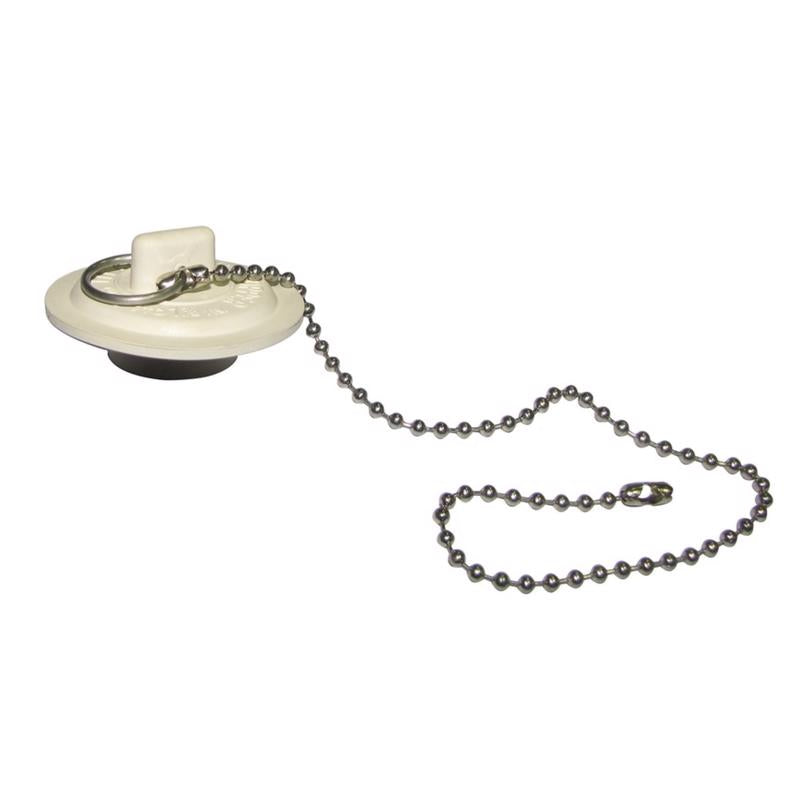 Plumb Pak PP820-42 Basin Stopper With 11-inch Chain/Ring, 1-3/8 in, White