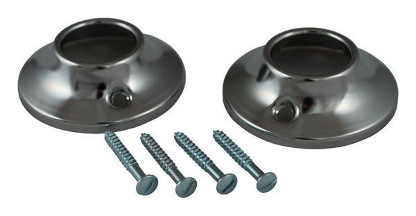 Plumb Pak PP825-21 Flange, For Use With 1 In Dia Shower Rod, Steel, Chrome Plated, 4-3/4" x 3-3/4"