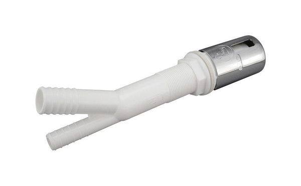 Plumb Pak PP855-70 Dishwasher Air Gap, 5/8 Inlet X 7/8 in Od Outlet, Plastic, Chrome Plated