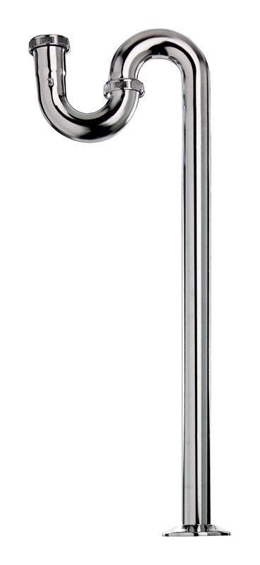 Plumb Pak PP200CP PlumPak S-Trap Without Cleanout, 1-1/4 in, Flanged, 1-1/4" x 1-1/4", Brass