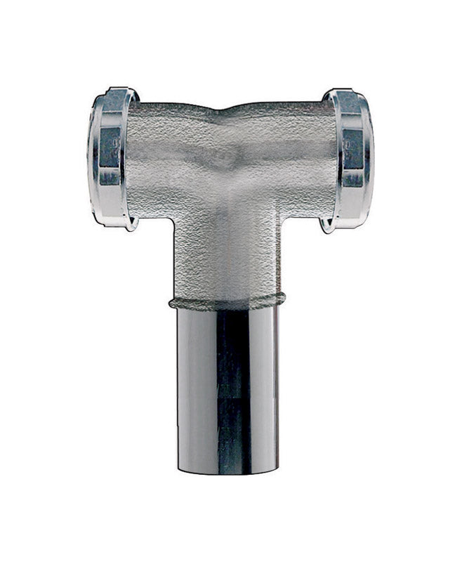 Plumb Pak PP18CP Center Outlet Tee and Tailpiece, 1-1/2 in, Slip, 1-1/2'', Brass/Chrome