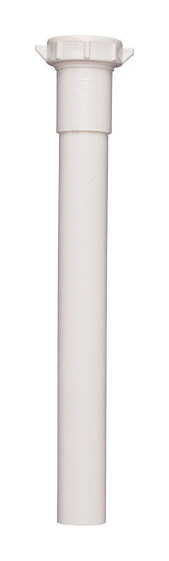 Plumb Pak PP40-8W Extension Tube, 1-1/2 in Dia X 8 in L, Slip Joint, Plastic, 1-1/2" x 8", White