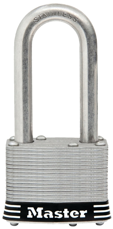 Master Lock 1SSKADLF Stainless Steel Outdoor Padlock with Key, 1 Pack, Silver 1SSKADLFHC