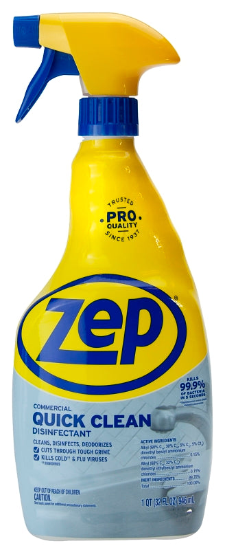 Zep Quick Clean Disinfectant 32 Ounces ZUQCD32