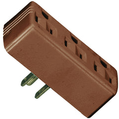 Cooper Wiring Brown 3-Outlet 3-Wire Grounding Adapter 1147B-BOX