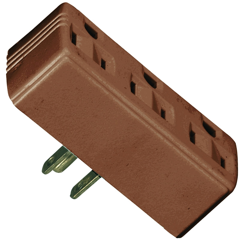 Cooper Wiring Brown 3-Outlet 3-Wire Grounding Adapter 1147B-BOX