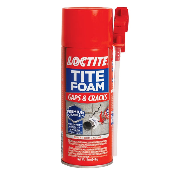 Loctite Tite Foam Gaps & Cracks Spray Foam Sealant, Polyurethane Expanding Foam Insulation - 12 fl oz Can, Pack of 1 1988753