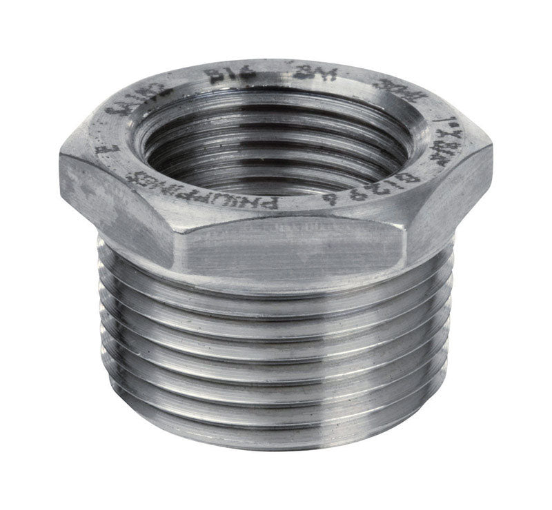 Smith Cooper 3/4 in. MPT x 3/8 in. Dia. FPT Stainless Steel Hex Bushing