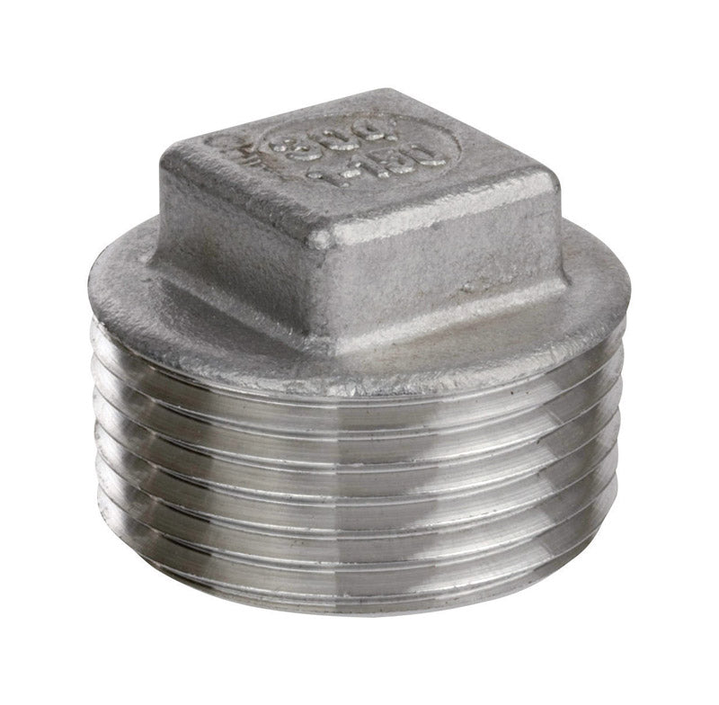 SMITH COOPER 1-1/2 in. MIP x 1-1/2 in. Dia. MPT Stainless Steel Square Head Plug