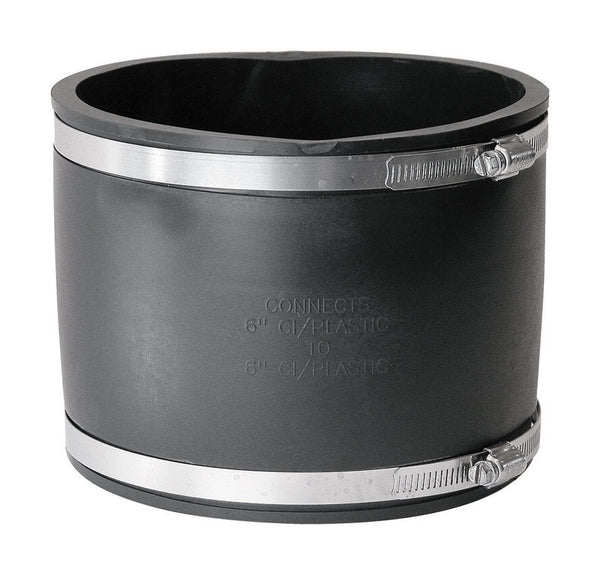 Fernco 6 In. x 6 In. Plastic to Plastic PVC Coupling - 1 Each P1056-66