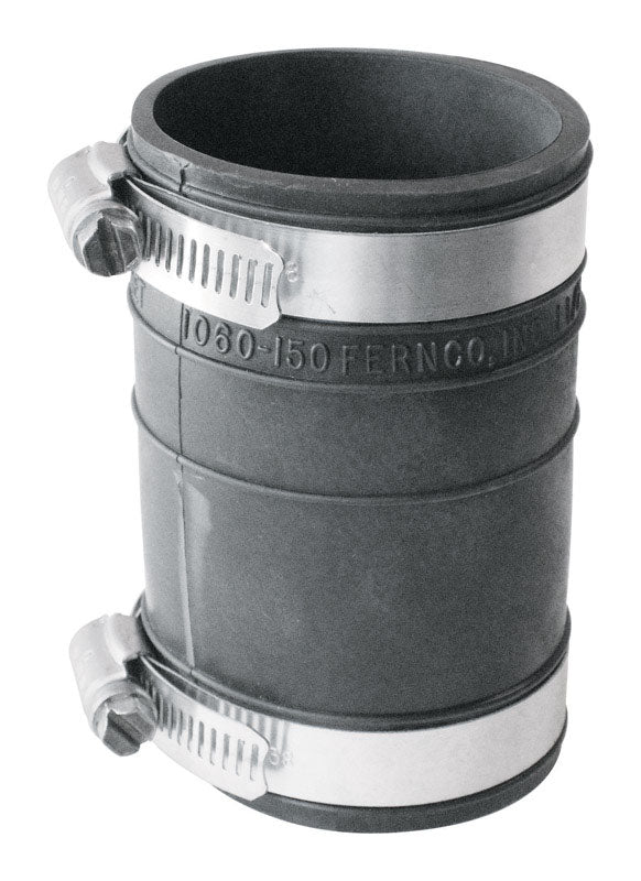 Fernco P1060-150 Flexible PVC Coupling For 1-1/2" Plastic Socket to Socket Plumbing Connections