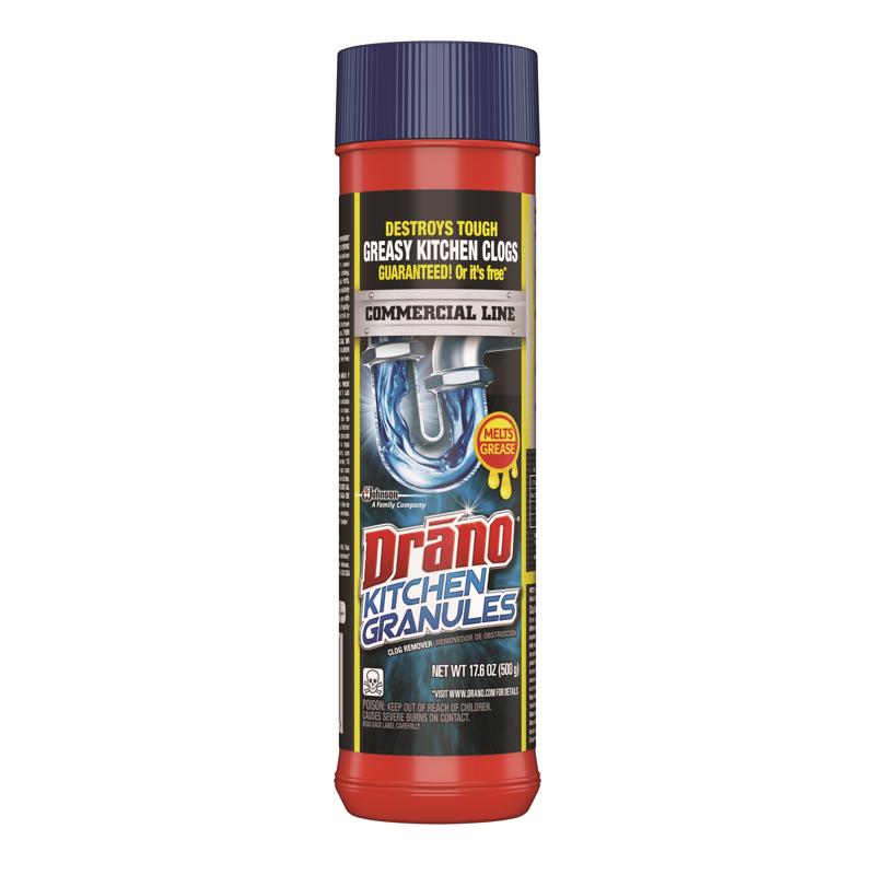 Drano Kitchen Granules Clog Remover, Commercial Line, 17.6 oz